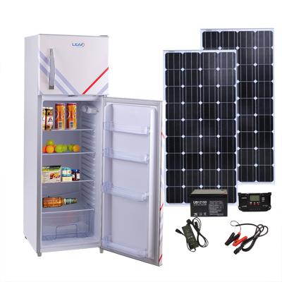 China 215L DC 12V/24V Compressor Solar Panel Fridge With 2 Years Warranty 556*543*1400 (mm) for sale