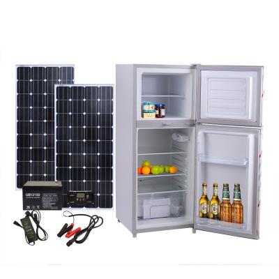 China DC 12V/24V Mini Fridge 118L Solar Fridge With Solar Panel 454*470*1147(mm) for sale