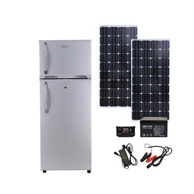 China Large Capacity 215L Manual Defrost Solar Fridge DC 12V/24V Fridge 556*543*1400 (mm) for sale