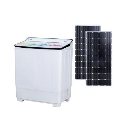 China DC 12V Outdoor Energy Saving Solar Washing Machine Twin Tub Washing Machine With Glass Panel for sale