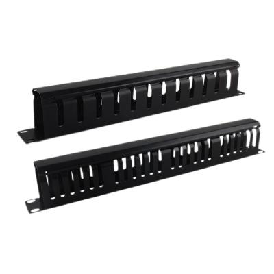 China Vertical Network Communication Harness Clip Rack Cable Manager 12 16 24-Port Metal Cable Management Rack 1U for sale