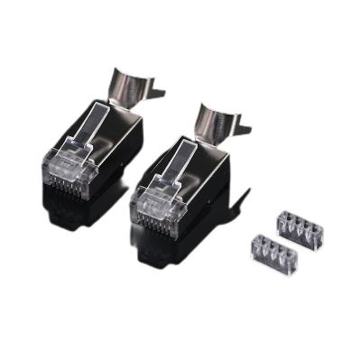 China Network Communication Connector Category 7 Rj45 Socket Crystal Head Network Information Shielded Crystal Head for sale