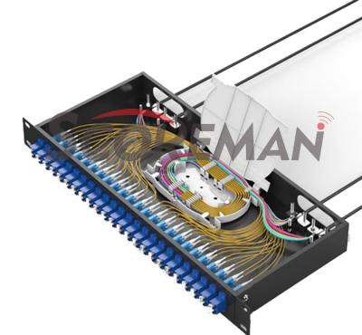 China Port Type FTTH Patch Panel Fiber Optic Terminal 48core 24 Termination 24 Rack Optical Fiber Box for sale