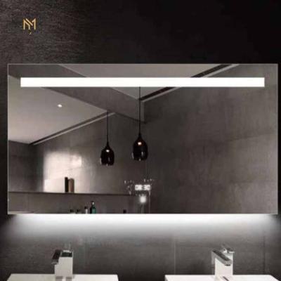 China Modern Style Bathroom Smart Frameless Mirror Lighted Dimmer Lights Bathroom Mirror for sale