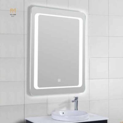 China Illuminated Custom Modern Wall Hung Backlit Bathroom Led Style Mirror With Touch Switch for sale