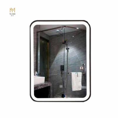 China Best Price Illuminated Custom Lighted Anti Fog Smart Mirror Illuminated Mirrors For Hotel Bathroom for sale