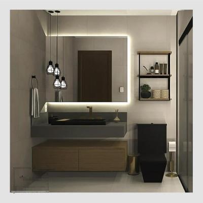 China Factory Supply Modern Navy Blue Floating Vanity Vanity Bathroom for sale