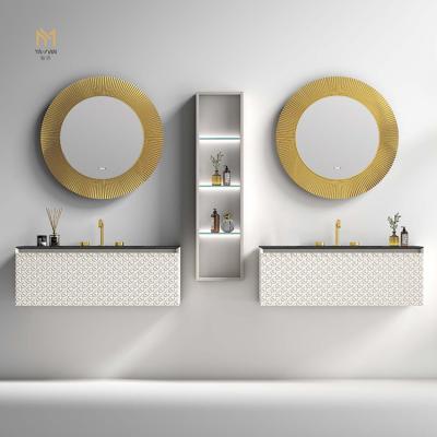 China Luxury Modern Style Bathroom Vanity Cabinets With Smart Mirror Set Accept Customization for sale