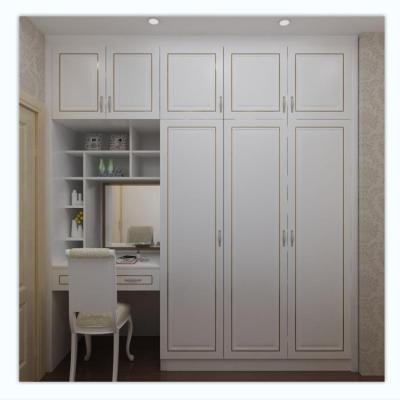 China YAMAN 3 Doors Bedroom Adjustable Solid Pine Wood Wardrobe Design Picture (Size) With Mirror for sale