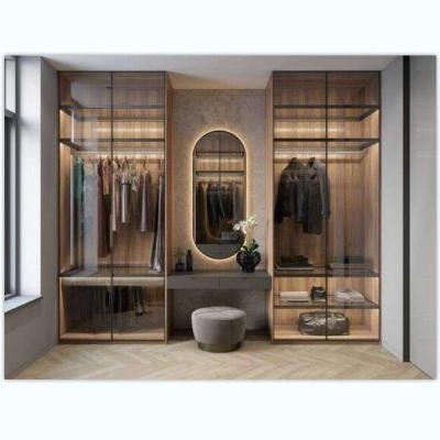 China American(Size)Wardrobe Dressing Room Dividers Bedroom Wardrobe Designs Luxury Antique Plywood High Gloss Laminate Wood Adjustable for sale