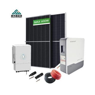 China 10kw Home Solar Power System with Customizable Storage Hybrid Inverter and 6kw Load Power for sale