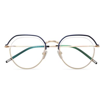 China 2021 New Fashionable Modern Oval Semi Rimless Unique Color Frame Metal Frame Eye Optical Frame Eyewear for sale