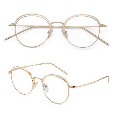 China Hot Sale Fashionable Classic Double Eyebrow Design Round High Quality Stainless Steel Glass Metal Frame for sale