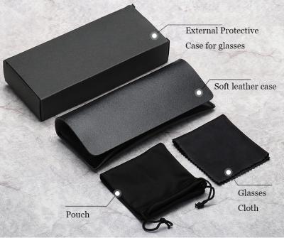 China UV400 Polarized Glasses Packaging Boxes Glass Case Mens And Womens Suite High End Glass Cloth Blue Light Cases for sale