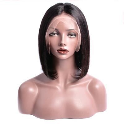 China Wholesale 13x4x1 T Piece Straight Lace Front Human Hair Pixie Cut Virgin Brazilian Straight Lace Front Bob Wig for sale