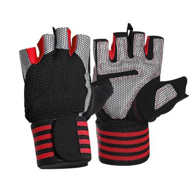 China Breathable Extended Wristbands Breathable Half Finger Sport Non-slip Gloves For Sports Gym for sale