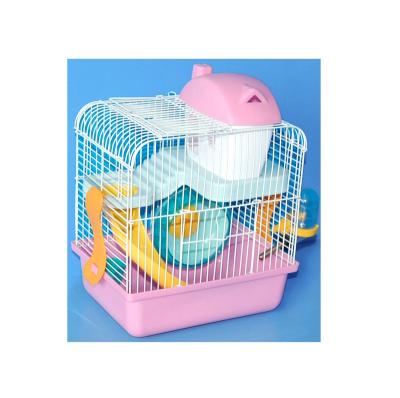 China Modern Luxury 2 Layer Hamsters Wooden Cages Large Foldable Viable Guinea Pig Pet for House Cooling Ceramic Nest Metal Hamster Cage for sale