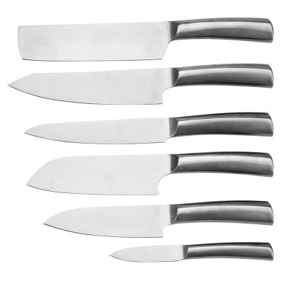 China Sustainable Silver Stainless Steel Knife Set 6 Cleaver K0463 Knife Pieces 7inch for sale