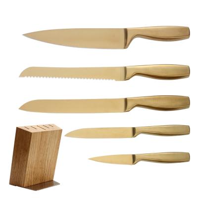 China Workable K0427 Kitchen Knife Stainless Steel Knife Block Set for sale