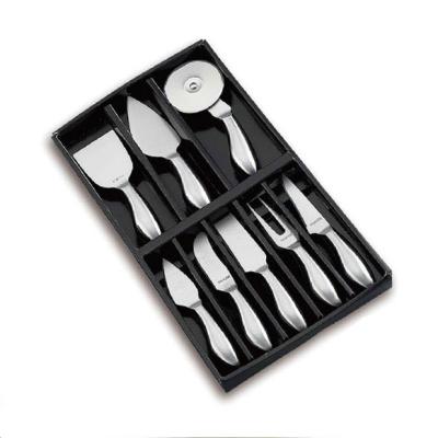 China Viable Silver Mini Cheese Knife Set Premium 8-Piece Stainless Steel Cheese Knives Set With Gift Box for sale