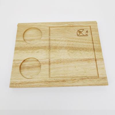 China Sustainable Cheese Wooden Serving Board Rubber Wood Rectangle Delicatessen Board for sale