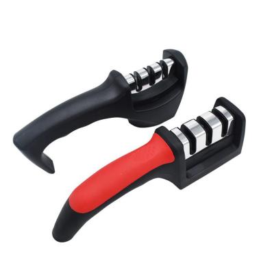 China Good Viable Handle 3 in 1 Plastic Scissor Sharpener Kitchen Knife Sharpener for sale