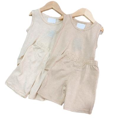 China Baby Boy Antibacterial Suits Set Baby Pajamas Set Eco-Friendly Factory 2 Pcs SleevelessCasual Kids Clothing Boy S Clothing Ready Stock for sale