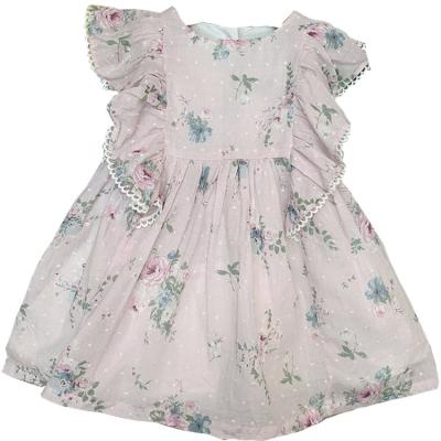 China Breathable Pink Three-dimensional Cotton Printing Decoration Cotton Clothing Factory Outlet Cute Princess Dress for sale