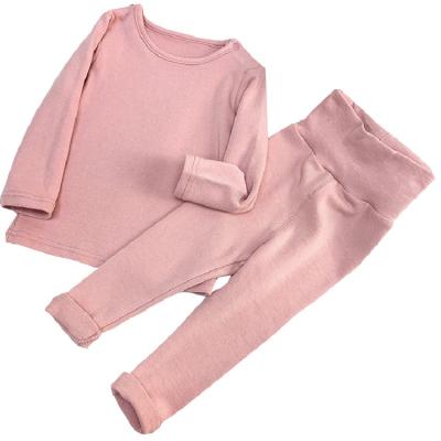 China 2022 casual new warm autumn and winter girls sportswear pajamas solid color cotton underwear suit for sale