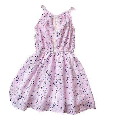 China 2022 new summer children's clothing babies floral dresses smocked pink cotton children's dress for sale