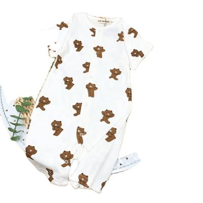 China FenFuRen 100% cotton in the current wholesale newborn short sleeve organic cotton baby overalls summer style boys and girls overalls for sale