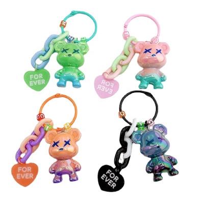 China Newest lovely bear keychain fashion wholesale kawaii acrylic heart shape wallet key chain for girls for sale