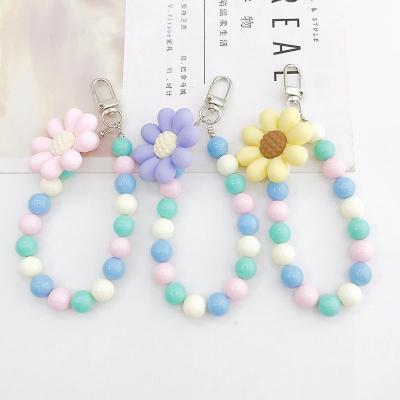 China Other High Quality Multicolor Sunflower Acrylic Bracelet Beads Handmade Wrist Circular Beads Key Chain for sale