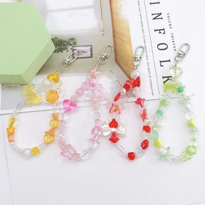 China Other High Quality Elegant Acrylic Bracelet Beads Butterfly Flower Wrist Beads Key Chain for sale