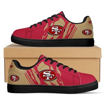 China Fashion Trend NFLE 49ers 1Pair Custom Made American Football Team Outside Walking Durable Cheap Designer American Football Team AD Superstar Tennis Skateboard Shoes for sale