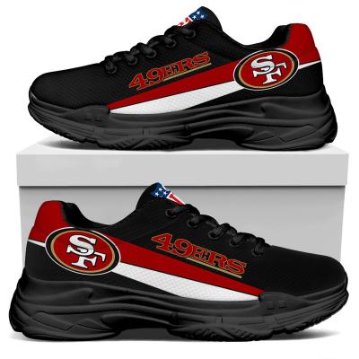 China Custom American Football Team Dad Clumsy Sneaker Custom Comfortable Printed Fashion Trend NFLE 49ers 1pair Manufacturer Image Mens Shoes for sale