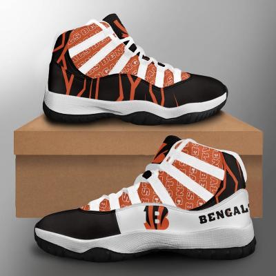 China Wholesale Durable Team Print Design Sneakers Fashion Bengals Football National Basketball Shoes Breathable Football Team Casual Shoes for sale