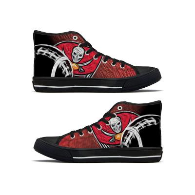 China Wholesale Custom Made American Football Trend NFLE Buccaneers 1Pair High Top Luxury Canvas Shoes Team Walking Style Shoes Fashion High Top Sneakers for sale