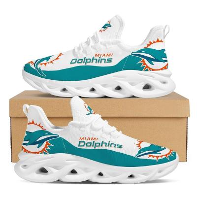 China 1 MOQ Wholesale Durable Dropshipping Customized Printed Logo Football Team Miami Dolphins Sepatu Sneaker Mens Womens Sports Shoes for sale