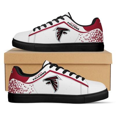 China Custom Made Fashion Trend NFLE Falcons 1Pair American Football Team Logo Print Walking Durable Cheap American Football Superstar Tennis Skateboard Shoes Men for sale