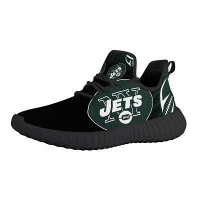 China Fashion Trend NFLE Jets Running Ultra Soft 1 Pair Custom American Football Shoes Team Logo Yeezy Style Popular Luxury Sports Shoes for sale