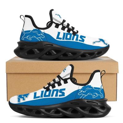 China Wholesale Fashion Trend NFLE American Football Team Lions Drop Ship Customized Logo Print Sneaker Unisex Fly To Knit Yeezy Top Sports Shoes for sale