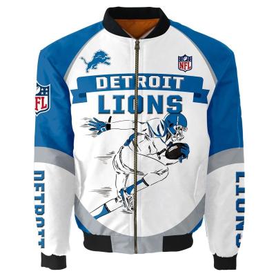 China Design NFLE Lions American Football Team Mens Super Embroidered Winter Bomber Jackets Regular Luxury Unisex Outdoors for sale