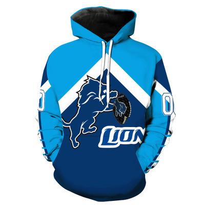 China Anti-Wrinkle Manufacturer Formal American Football Team NFLE Lions Leisure Customized Wearable Fleece Hoodie High Quality Men Popular for sale