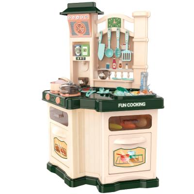 China Eco-friendly Material Kids Kitchen Set Kitchen Toy Real Water Vapor Plastic Spray Kids Toy Pretend Play Cooking Game for sale