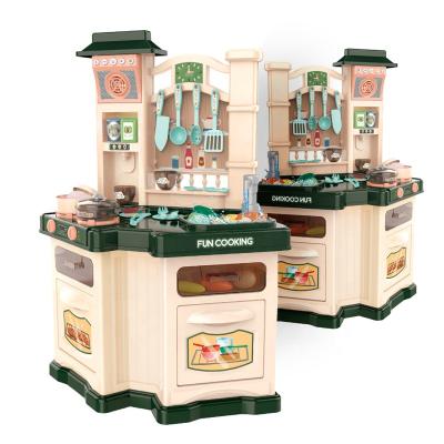 China More than three years hot selling big pretend play kitchen set Toy Music Water Faucet and smoke play set for sale