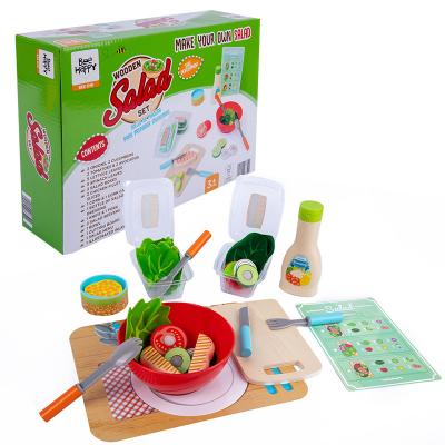 China Eco-friendly Mini Wooden Salad /BBQ/Sandwich Toy Magnetic Wood Cut Fruit /Vegetable Kitchen Set Toys For Kids Children for sale