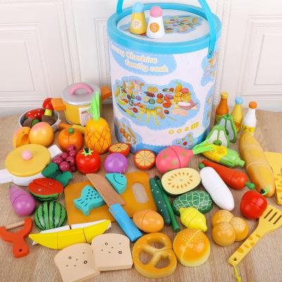 China With &Vegetables High Quality Accessories Toy Kitchen Fruit Food Game Magnet Educational Wooden Toys For Children for sale