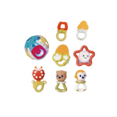 China Wholesale Eco-Friendly 8 PCS Kids Toddler Bell Teether Ring Hanging Baby Rattle Toy For Kids for sale