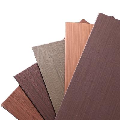 China Wooden Roof Tarpaulin Factory Price Color Brushed Aluminum Sheet 4*8 Inch With Protection Film For Wall Covering for sale